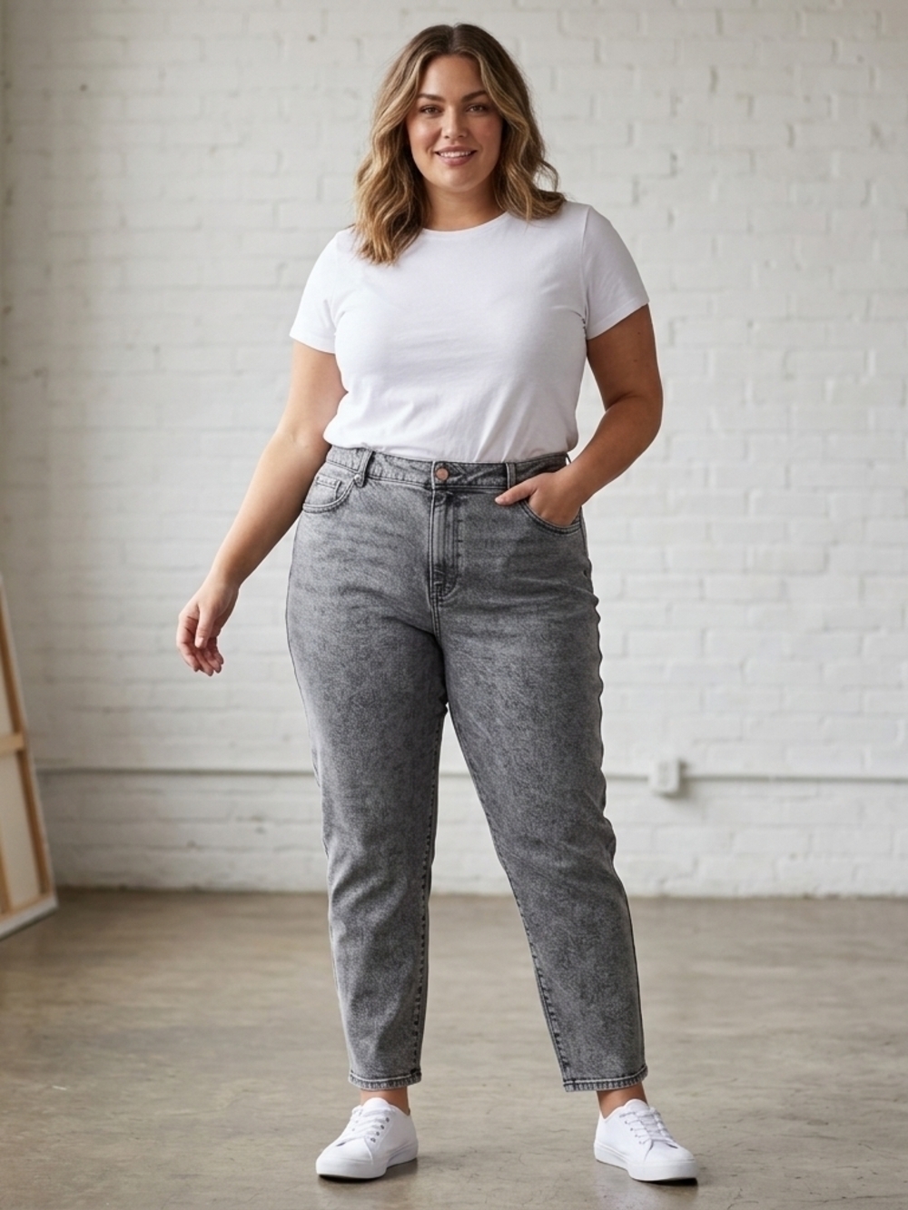 Tori High-Rise Grey Cropped Mom Jeans Size 24
